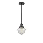 Innovations LED SM Oxford 8" Mini Pendant, 201C BK/Seed - 201C-BK-G534-LED