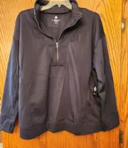 Lularoe Rise Persistent 2X Solid Black Half Zip Pullover NWT