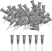Perfeclan 100Pcs Blunt Tip Dispensing Pins Industrial Liquid Dispenser Pins Flat Tip Stainless Steel for Oil Paint Quilling Craft, Black