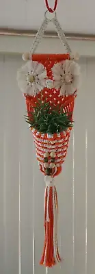 Cape Coral Burrowing Owl & plant hanger macrame Comb100% Natural Cord - Buho
