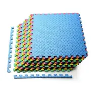 HONEY JOY Exercise Play Mat 25" X 25" EVA Foam Interlocking 12PCS Multicolor
