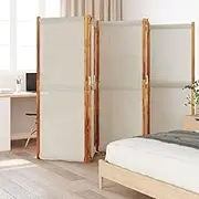 Bedroom Panel 5-Panel Room Divider Light Grey 350x180 cm