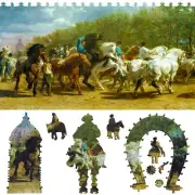 Wooden Jigsaw Puzzle for Adults by FoxSmartBox - 325 Pieces - The Horse Fair
