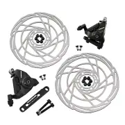 RIDEREVER MCX-2 Flat Mount Dual-piston Mechancial Disc Brake Set w/ Rotors, BK
