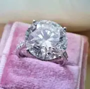 5Ct Round Cut Moissanite Women's Engagement Ring 14K White Gold Plated