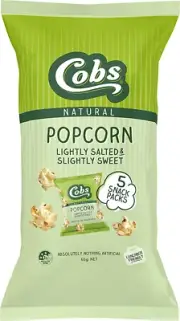 Natural Lightly Salted and Slightly Sweet Popcorn, 5 X 13 G