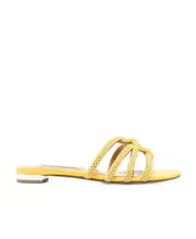 Moondust embellished flat sandals 37 Yellow