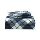 Featherhead 100% Cotton 4PCs Flannel Sheet Set, King Size, Tartan Plaid | Dou...