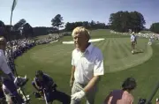 Golf The Masters Closeup of Jack Nicklaus during Saturday play at - Old Photo