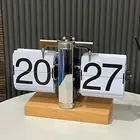 Flip Desk Clock Multipurpose Digital Tabletop Clock for Bedroom Desktop Cafe