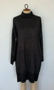 Cooper St Black Metallic Alice Knit Short Casual Dress Size L