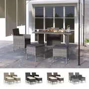 Garden Chair and Stool Set 4 Piece Poly Rattan Furniture Multi Colours vidaXL