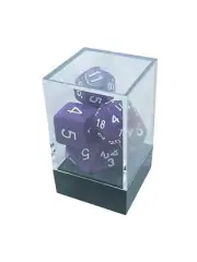 Purple Opaque Polyhedral Dice Set with White Numbers