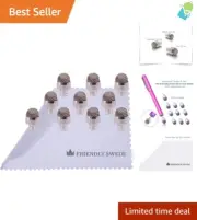 Durable Touch Screen Stylus Tips - 10 Replacement Fine Tips with Cleaning Cloth