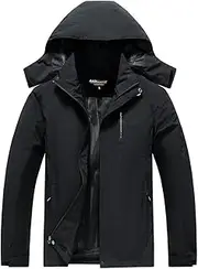 [Aagetenar] Men's Waterproof Rain Jacket Lightweight Mountain Sports Outdoor Trench Softshell Windproof Jacket for Hiking