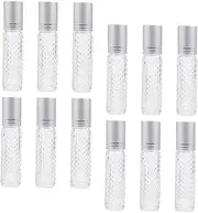 NIYANGLE 12Pcs Transparent Roller Bottles Refillable Essential Oil Containers Travel Friendly Design Leak Screw Cap for Perfumes and Natural Oils