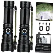 Flashlights High Lumens Rechargeable, 990000 Lumens Super Bright LED Black