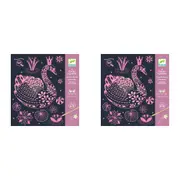 8pc Djeco Wonderful World Scratch Cards w/ Stylus Art Activity Kit Kids 6y+