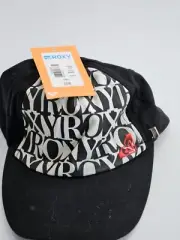 ROXY Women's One Size Baseball Hat Freeplay Black White Red Logo NWT