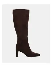 [Novo Shoes] Okoro Zip-Up Knee-High Boots in Espresso