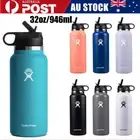 Hydro Flask 32oz/946ml Water Bottle Wide Mouth Vacuum Insulated Straws Lid AU