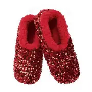 Slumbies Winter Slippers Women's Large - Sequin Glam Red, Sunbird SLUWSG03