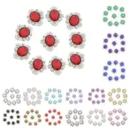 10pcs Oval Flatback Acrylic Crystal Rhinestone Button