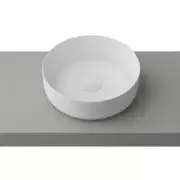 Matte White Round 360mm Dia top counter basin porcelain sink ceramic above plug