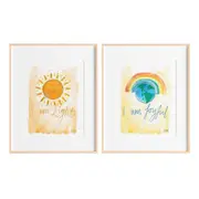 2pc SunChild I am Light and I am Joyful Art Print Display Decor Set - A5