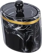 Gatuida Cotton Swab Box Lid Marble Pattern Makeup Vanity Toothpick Cotton Pad Storage Smooth Edges