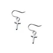 Sterling Silver Cross Hook Hypoallergenic Earrings
