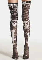 [Dolls Kill x Broken Brainz] Crossing A Line Thigh Highs