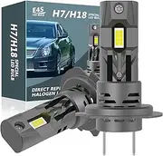 RUNEWAX H7 LED Headlight Bulb Low High Beam, 6500K White 1:1 Mini Size No Adapter Required Plug and Play, 12V Non-polarity OEM Replacement Halogen Bulb, Pack of 2