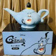 Disney Aladdin Genie Magic Lamp Teapot Blue Pot Tea Strainer Box Japan New