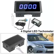 Blue 4 Digital LED Tachometer RPM Speed Meter Hall Proximity Switch Sensor UK