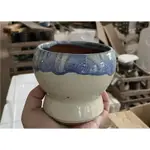 新品 厚實流油陶瓷盆 外口徑10 高9公分 有洞 大胡巴陶瓷