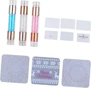 FOMIYES Nail Stamping Stamper 3pcs Double Deck Nail Art Tools Manicure Supplies Nail Art Stencils for Nail Art Decor
