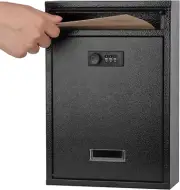 Locking Wall Mount Mailbox 3Mail Boxes with Combination Lock for Outside Secur