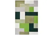 Rug Club-Designer Blocks Handmade Wool Rug-6227-Green-160x230cm
