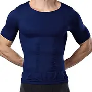 Tight Compression Shirts for Mens, Breathable Body Shaping Undershirts Sports Tummy Control Shapewear Top for Slimming