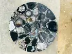 15 inch Black Agate Round Coffee Table, Black Agate Dine Table, Agate Table top