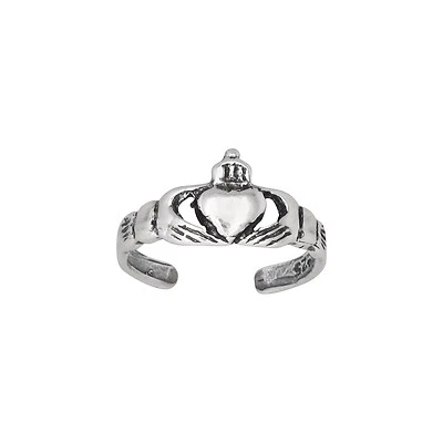 Sterling Silver .925 Irish Claddagh Friendship and Love Toe Ring | Made In USA