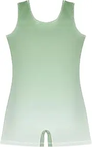 [GAIGEO] Dinosaur Green Mint Cream Gradient Toddler Gymnastics Leotards for Girls Unitards Ballet Ballet Outfit Shorts 2-3t