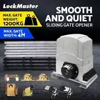 LockMaster Electric Sliding Gate Opener 1200KG Auto Remote Hardware Kit Rail 4M