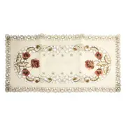 Tableware Oval Vintage Embroidered Lace Tablecloth Floral Cloth/Mats 40*85cm