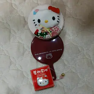 日本hello kitty葉朗彩彩鈴鐺手拿鏡