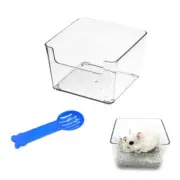 Hamster Sand Bath Box with A Shovel Acrylic Transparent Critter's Toilet Smal...