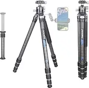 Carbon Fiber Tripod INNOREL KT254C Professional Portable Compact Travel Tripod for DSLR Camera Stand Support 1.01in/25.6mm Tube Load 33lb/15kg with Low Gravity Center Panoramic Ballhead Center Column