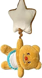 Baby Stroller Rattle Toy - Butter Bear Pendant Bell Plush Carseat Rattle with Star,Activity Soft Sensory Toy Chime Music Box for Boys & Birthday