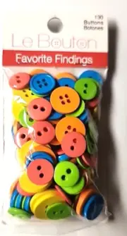 Le Bouton Favorite findings 130 buttons Pastel Color Sew Thru Assorted sizes New